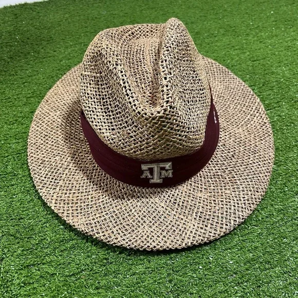 Texas A&M Adidas Hat S/M Aggie Football Straw Hat Sun Hat Never Worn Gambler Hat - Picture 6 of 9